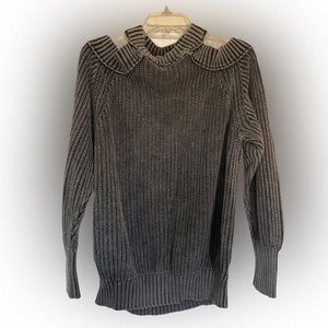 Free people grey cut out shoulder sweater